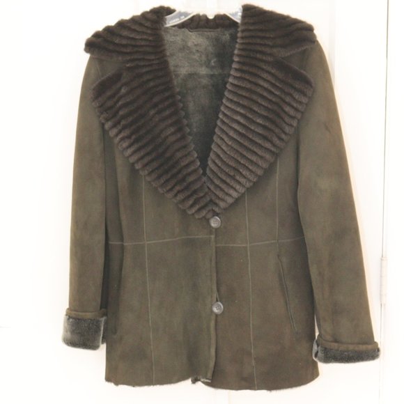 Bishang Genuine Shearling Lambskin coat size 8